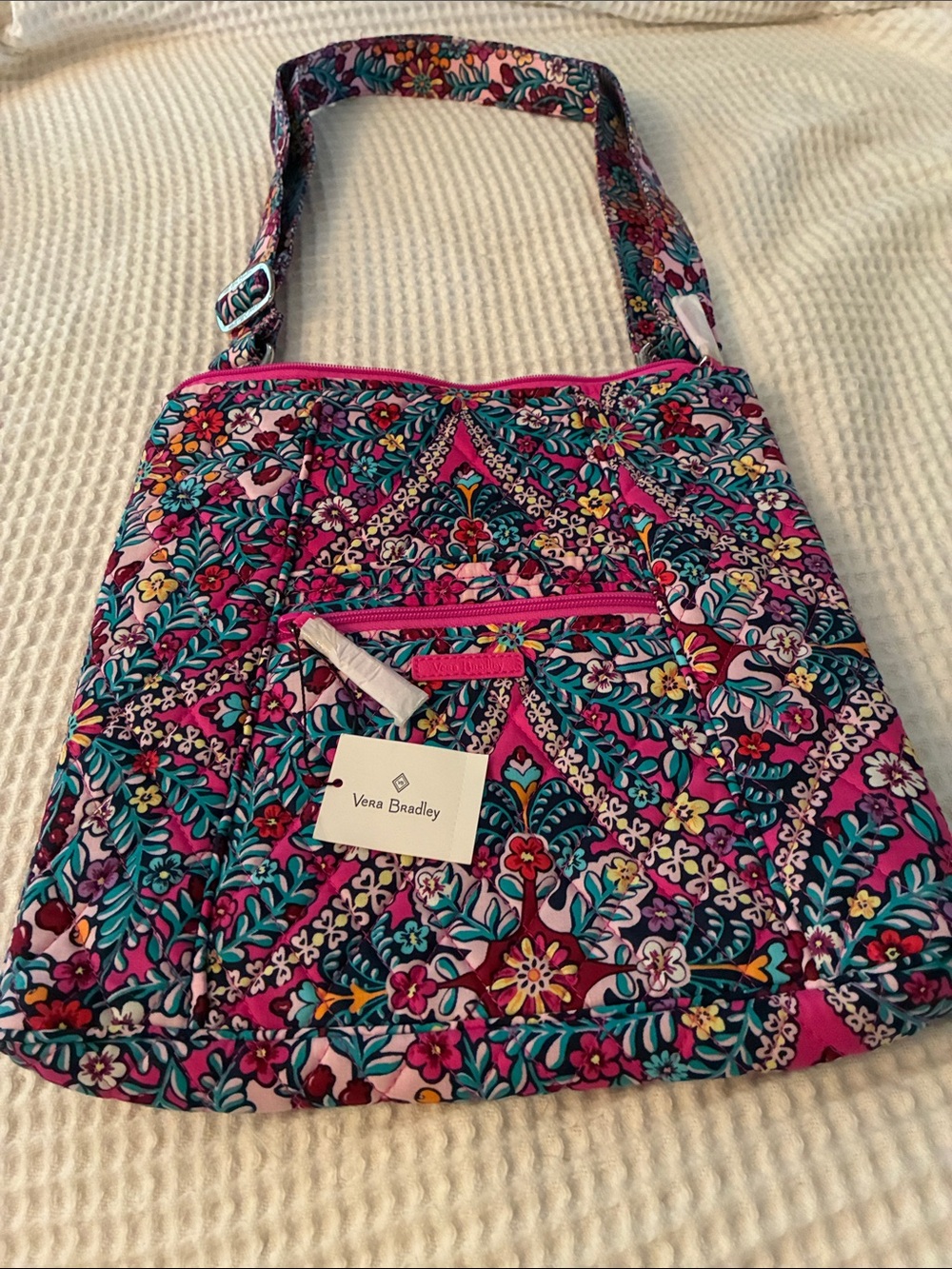 New Vera Bradley Multicolor Floral Quilted Crossbody Bag - kaleidoscope Hipster